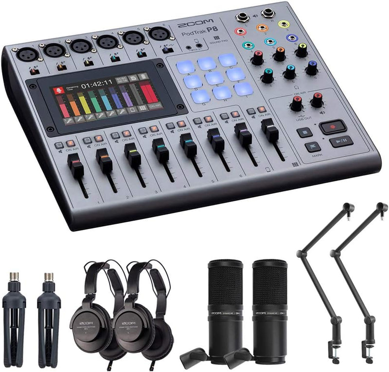 Zoom PodTrak P8 Podcast Recorder Bundle with ZDM-1 Mics — main product image