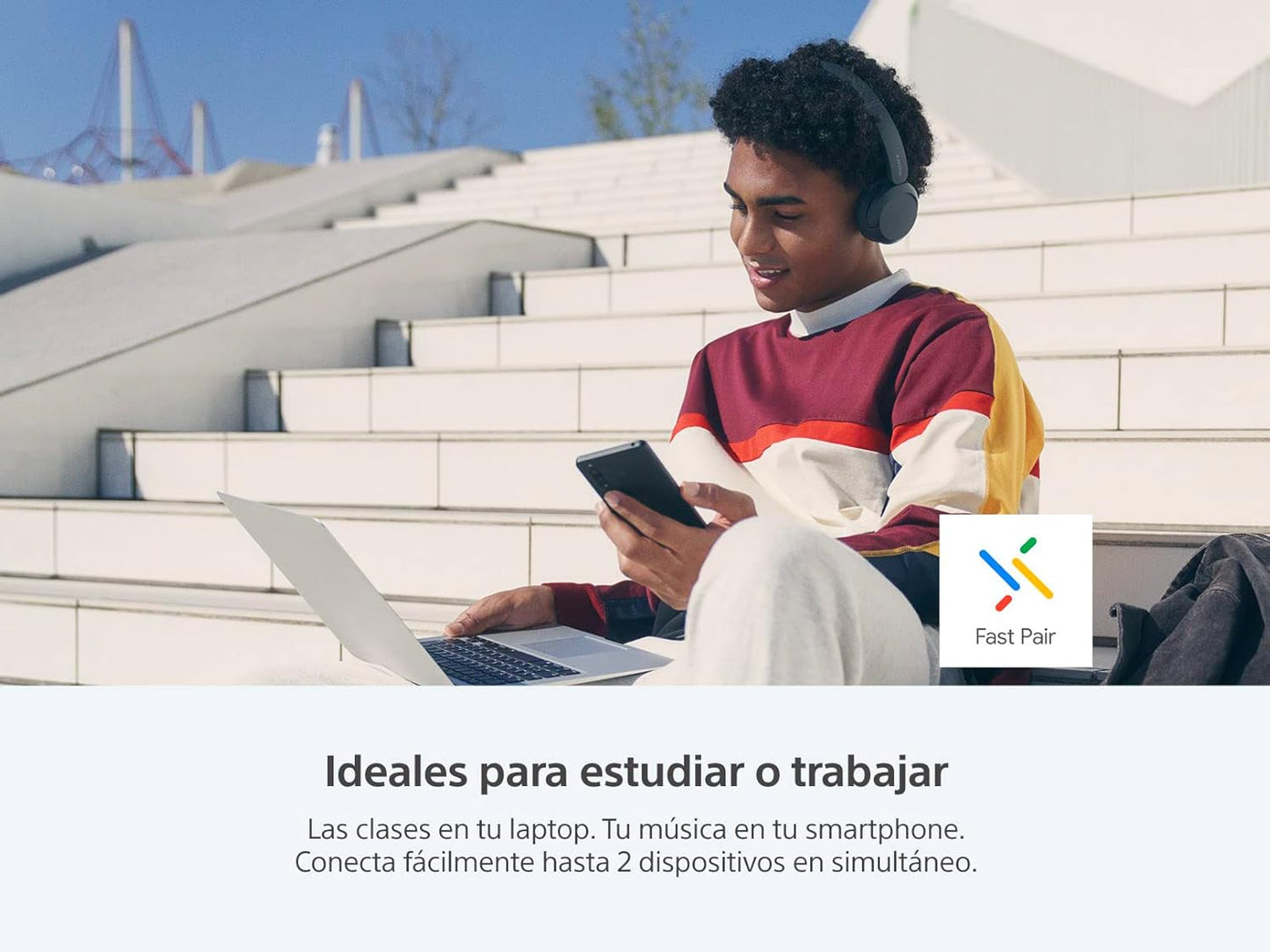 Sony WH-CH520 Wireless On-Ear Bluetooth Headphones Black