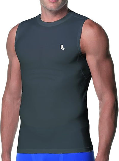 Lupo 70030-01 Men's Compression Thermal Sleeveless T-Shirt