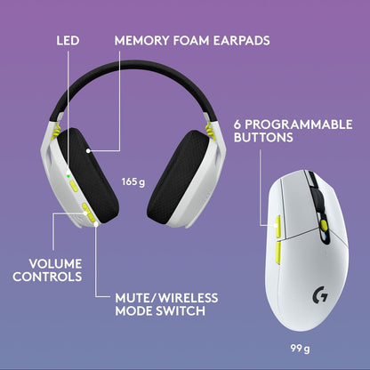 Logitech G435 Lightspeed Gaming Headset & Mouse Renewed