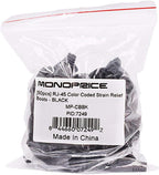 Monoprice 107249 RJ45 Color Coded Strain Relief Boots - Black (50pcs)