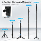 Sirui AM-404FL Aluminum Travel Video Monopod with Removable Base