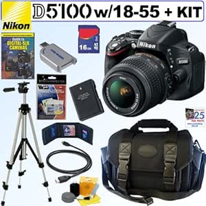 Nikon D5100 DSLR Camera 18-55mm Lens 16GB Kit