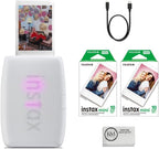 Fujifilm INSTAX Mini Link 3 Smartphone Printer Clay White Bundle
