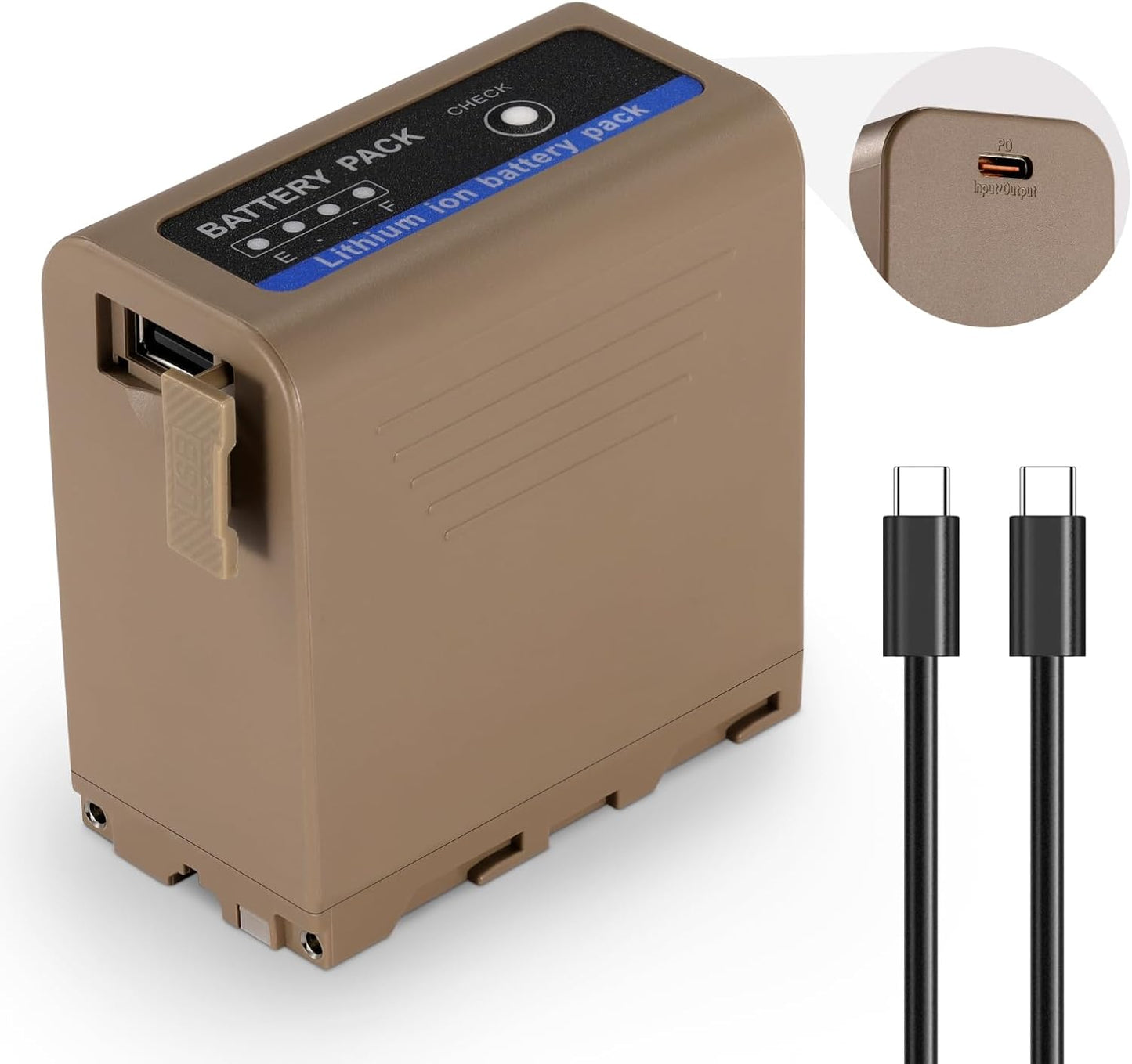 Neewer TP-F970 10500mAh NP-F970 Battery with 20W PD USB-C