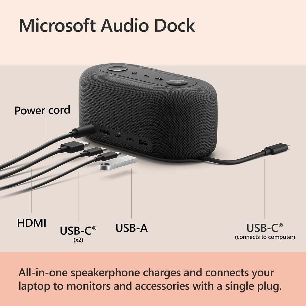 Microsoft IVF-00001 Audio Dock Speakerphone USB-C Hub