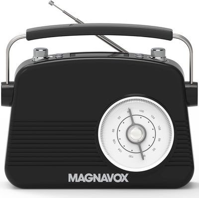 Magnavox Retro Dual - Bluetooth Alarm Clock Radio - Black