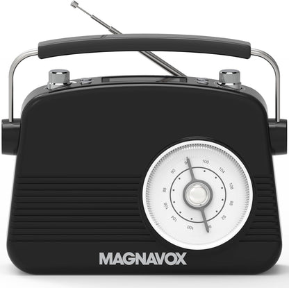 Magnavox Retro Dual - Bluetooth Alarm Clock Radio - Black