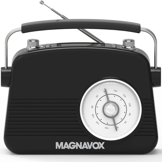 Magnavox Retro Dual - Bluetooth Alarm Clock Radio - Black