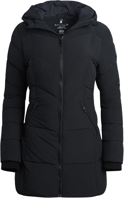 Spyder c88b3e5c Women's Hooded Long Puffer Jacket