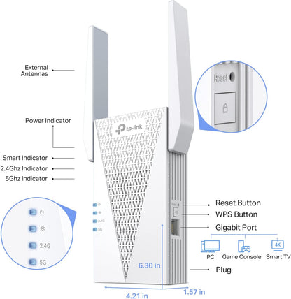 TP-Link RE715X AX3000 WiFi 6 Range Extender - PCMag Editor's Choice