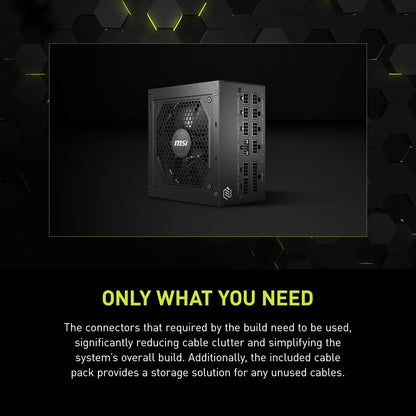 MSI MPG A850GL 850W PCIE 5.1 ATX 3.1 Power Supply
