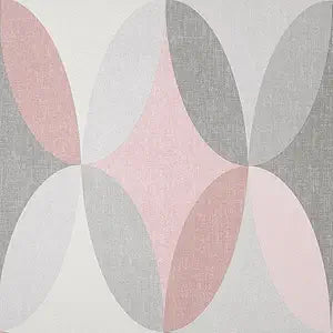 Crown M1638 Kirby Pink Oval Geo Wallpaper