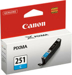 Canon 6514B001 CLI-251 Cyan Ink Cartridge - Compatible Printers