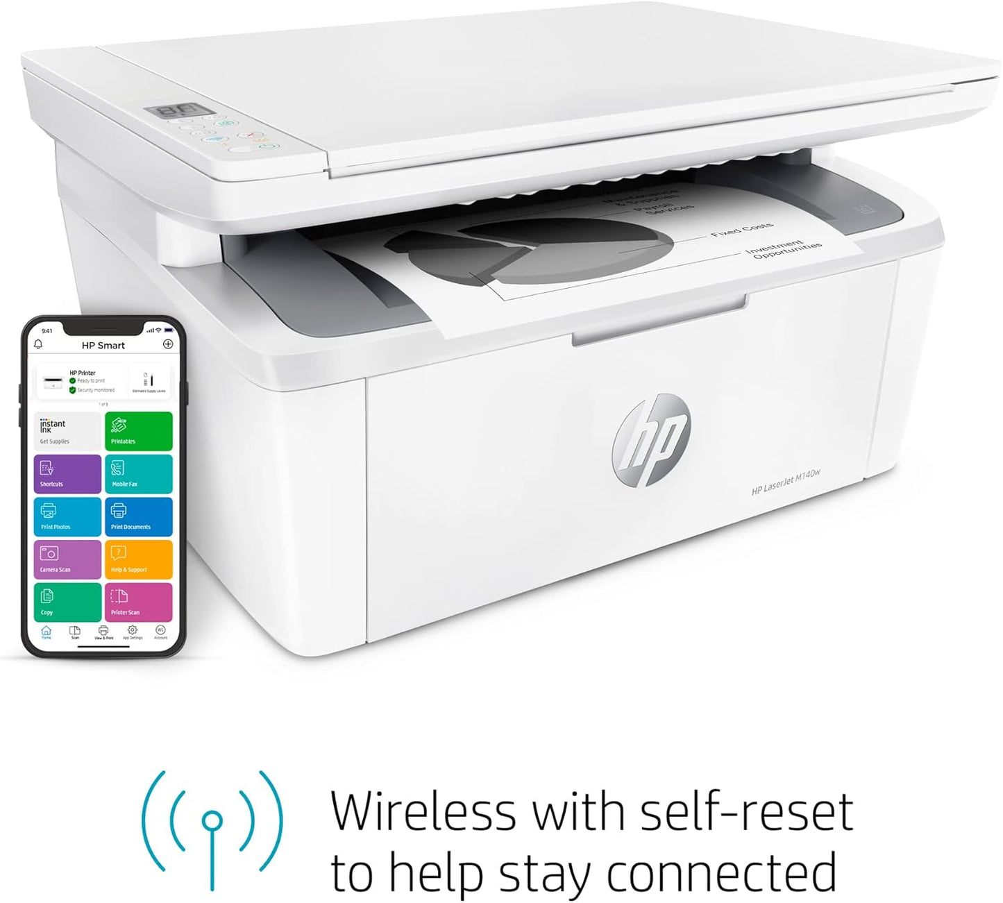 HP M140w Laserjet MFP Wireless All-in-One Printer Renewed