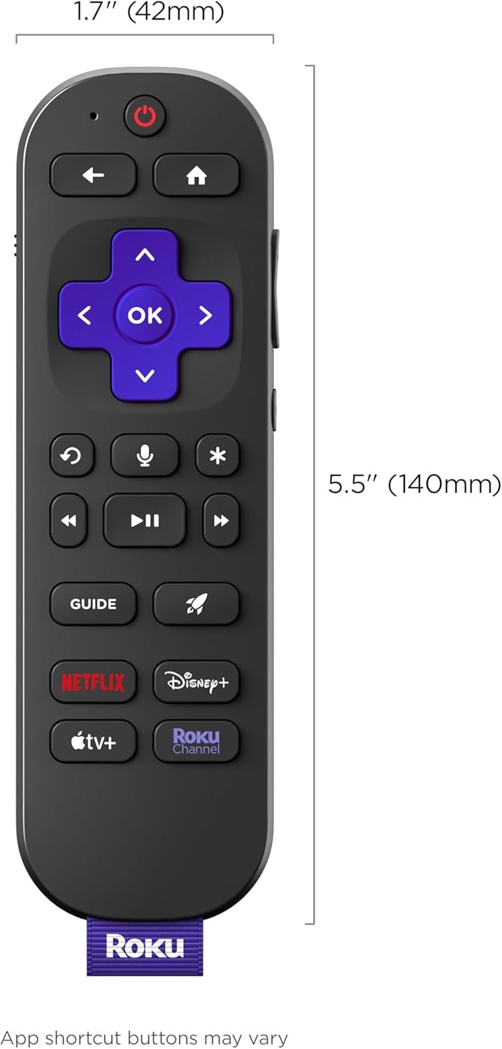 Roku RCB1R Voice Remote Pro (2nd Ed.) Rechargeable