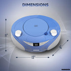 Magnavox MD6949-BL Portable Bluetooth CD Boombox AM/FM Radio Blue