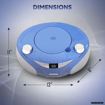 Magnavox MD6949-BL Portable Bluetooth CD Boombox AM/FM Radio Blue