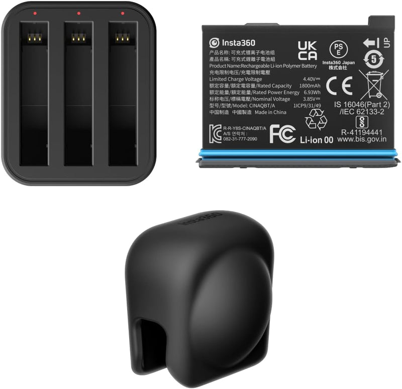 Insta360 X3 Fast Charge Battery Lens Cap Bundle — main product image