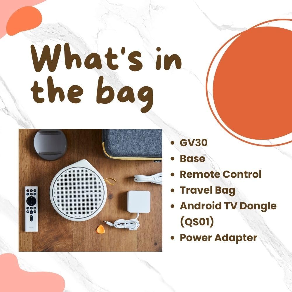 BenQ GV30 Portable Smart Projector Android TV Renewed