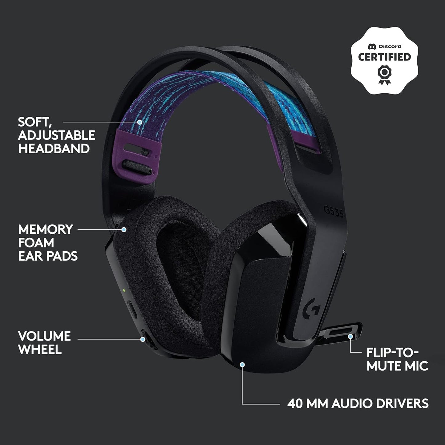 Logitech G535-Pouch Lightspeed Wireless Gaming Headset