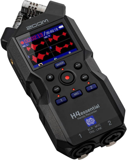 Zoom H4essential 4-Track 32-Bit Float Portable Recorder Bundle