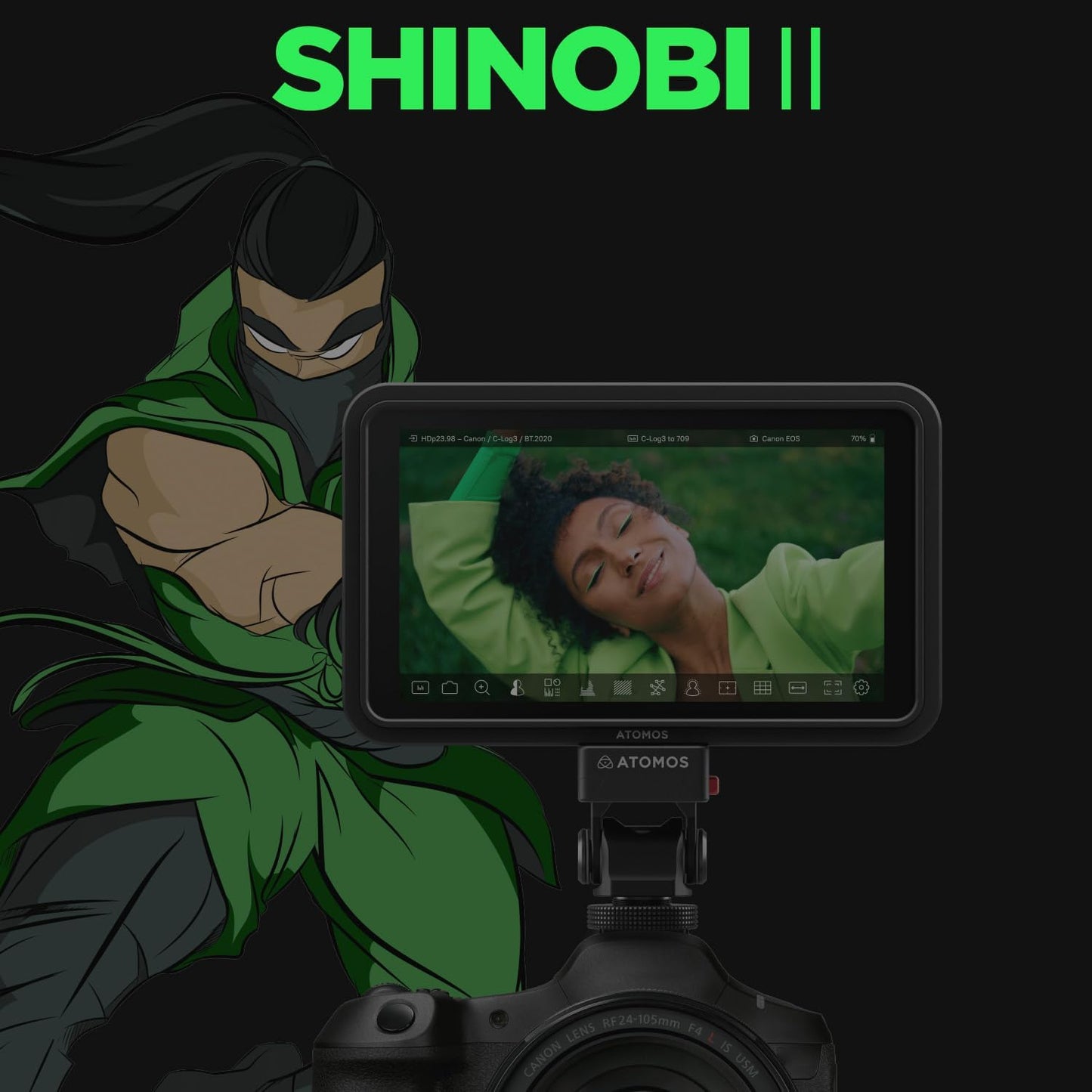 Atomos Shinobi II Monitor Bundle: 4K HDMI, HDR Touchscreen + Sunhood
