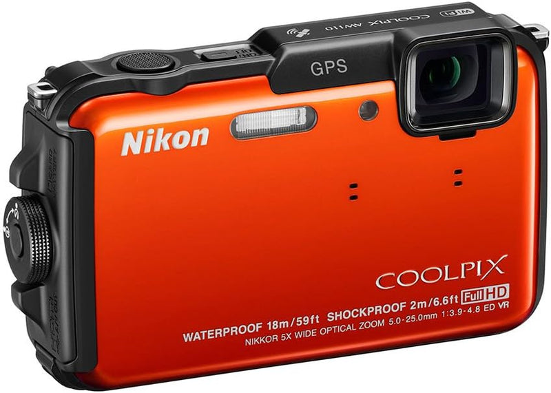 Nikon COOLPIX AW110 Orange Waterproof Camera — main product image