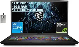 MSI GE75 Thin Gaming Laptop - i5, GTX 1650 Ti, 144Hz — main product image