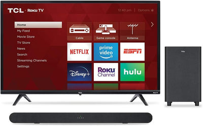 TCL 32" TV & Alto 6 Soundbar with Wireless Subwoofer