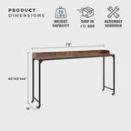 Lexicon 194840286998 Overbed Table with Wheels Brown