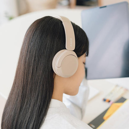 Sony WH-CH520 Wireless Headphones - Bluetooth, On-Ear, Beige