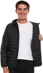 Spyder Packable Puffer Jacket Men's Lightweight Hooded Winter Coat