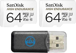 SanDisk SDSDQQ-064G-2PK-R4BK 64GB High Endurance microSD Card 2-Pack