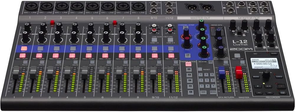 Zoom LiveTrak L-12 Digital Mixer Recorder - Multitrack Streaming