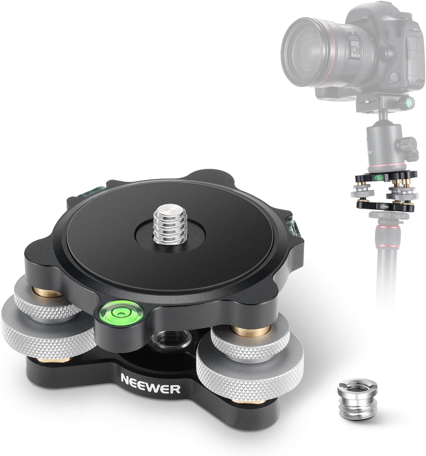 Neewer LP65 Tripod Head Leveling Base with Bubble Level