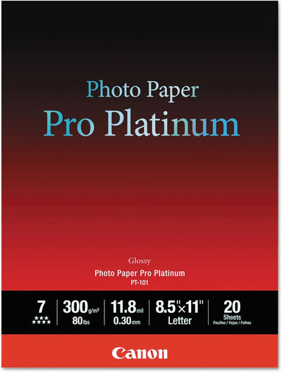 Canon 2768B022 Photo Paper Pro Platinum 8.5x11 20 Sheets