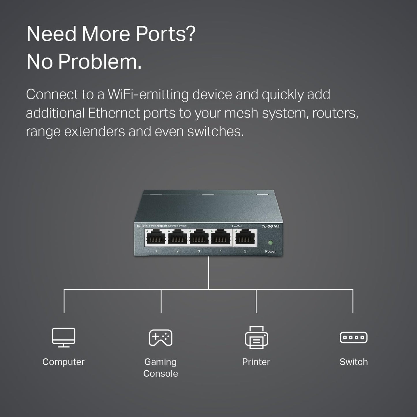 TP-Link TL-SG105 5-Port Gigabit Ethernet Network Switch