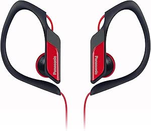 Panasonic RP-HS34-R Sports Clip Earbud Headphones Red
