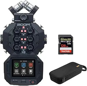 Zoom H8 Portable Recorder Bundle: 128GB Card + Case