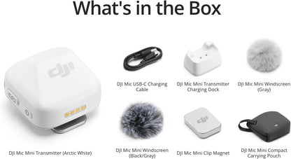 DJI 6941565991492 Mic Mini Transmitter - Arctic White, Wireless Microphone