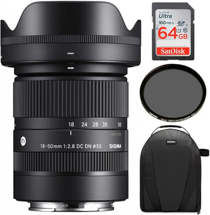 Sigma 585965_K1 18-50mm f/2.8 Sony E-Mount Lens Bundle
