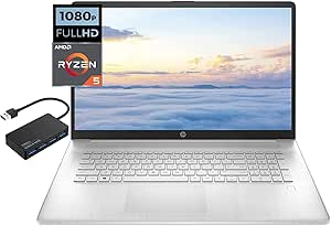 HP Laptop 17.3" FHD Ryzen 5 5500U Bundle