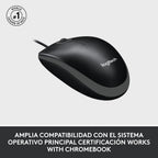 Logitech 910-001601 M100 Corded USB Mouse Black
