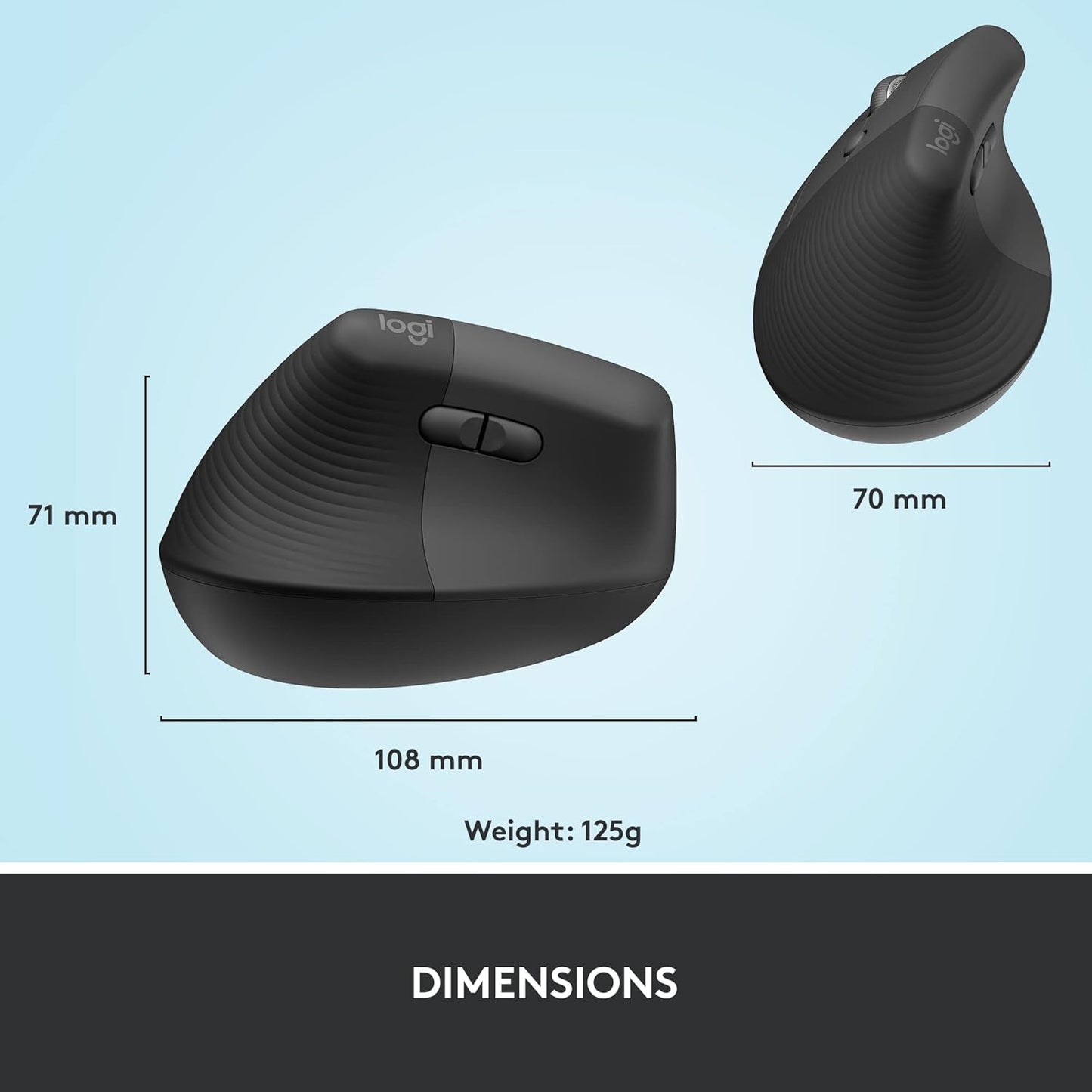Logitech 910-006466 Lift Left Vertical Ergonomic Mouse Renewed