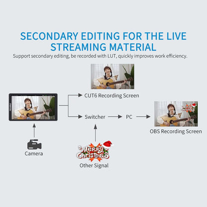 FEELWORLD CUT6 6-Inch 4K HDMI Recording Monitor Kit