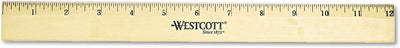 Westcott 05011 - 12 Inch Beveled Edge Wooden Ruler