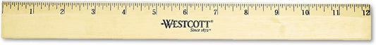 Westcott 05011 - 12 Inch Beveled Edge Wooden Ruler