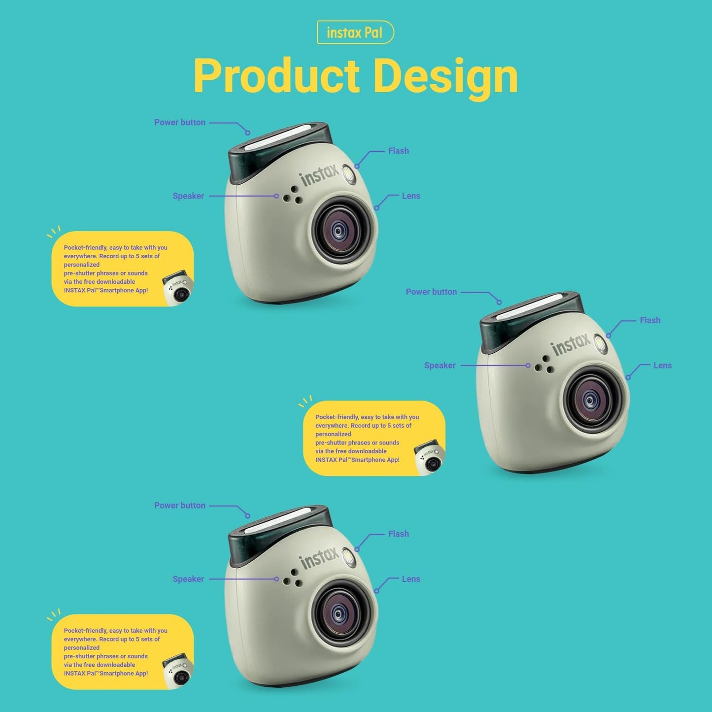 Fujifilm 600023911 INSTAX PAL Digital Camera - Milky White Bundle