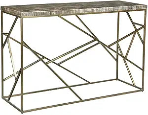 Misc Bengal Angled Iron Console Table Mango Wood Brown